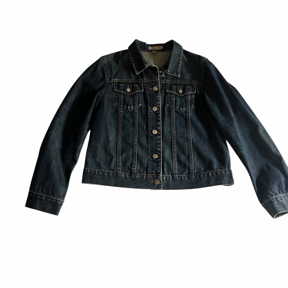 J.Crew Classic Dark Wash Denim Jacket – Women’s Large